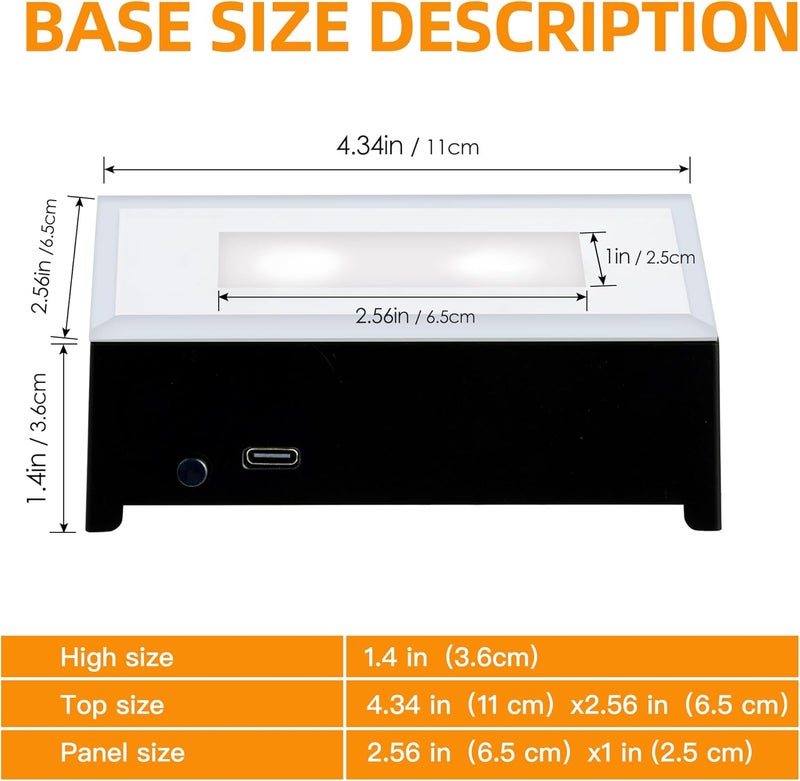 EUSTUMA LED Light Base Rectangle Display Stand In A Variety of Colors,Lighted Up Stand Color Changing Small LED for 3D Glass Crystal Art,Holiday Party Decoration. (Black) - Image 4